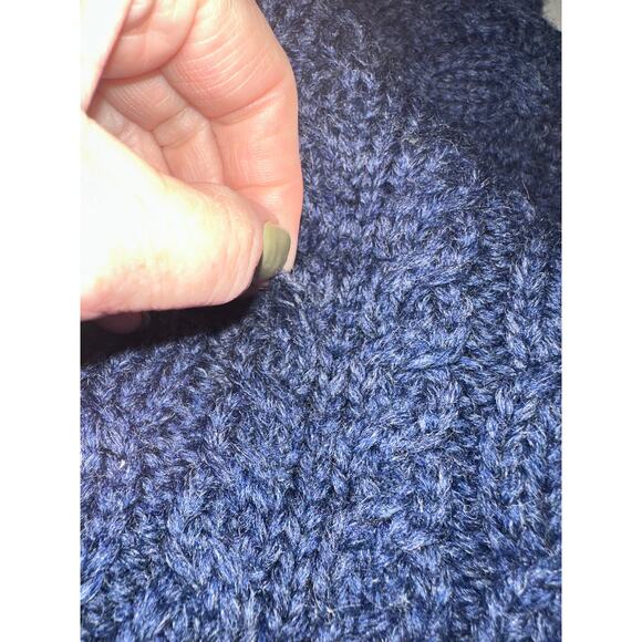 Vintage LL Bean Women’s Wool Cardigan Button Front Cable Knit Blue M Ireland - Picture 7 of 9